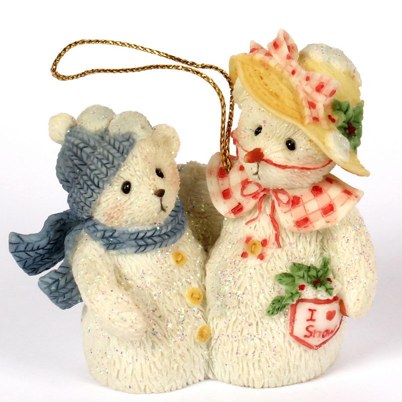 Cherished Teddies Frosty and Aurora Ornament - 