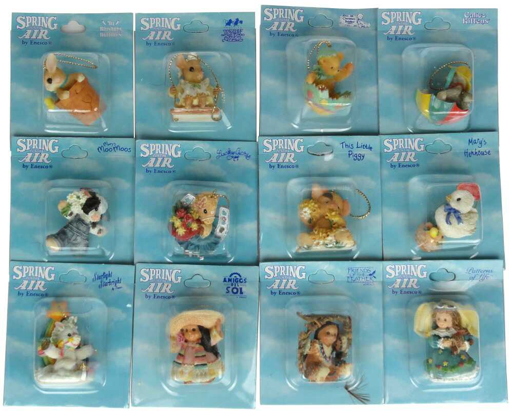Cherished Teddies Spring In The Air Mini Hanging Ornament 12teiliges Set - 